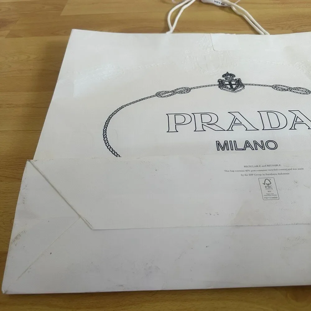 Prada Paper Shopping Bag - white extra large, 22